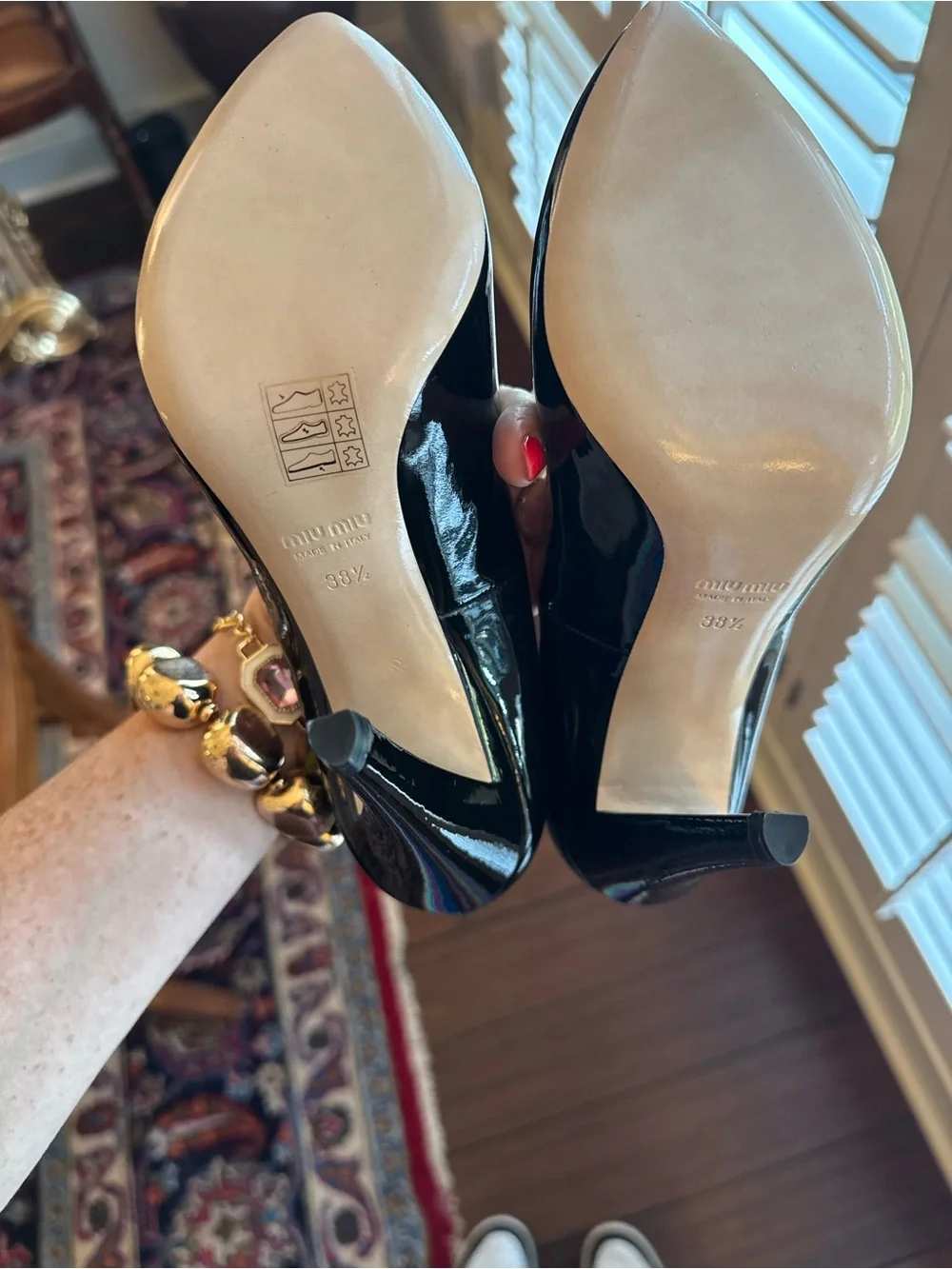 Miu Miu Black Patent Pointed Pumps